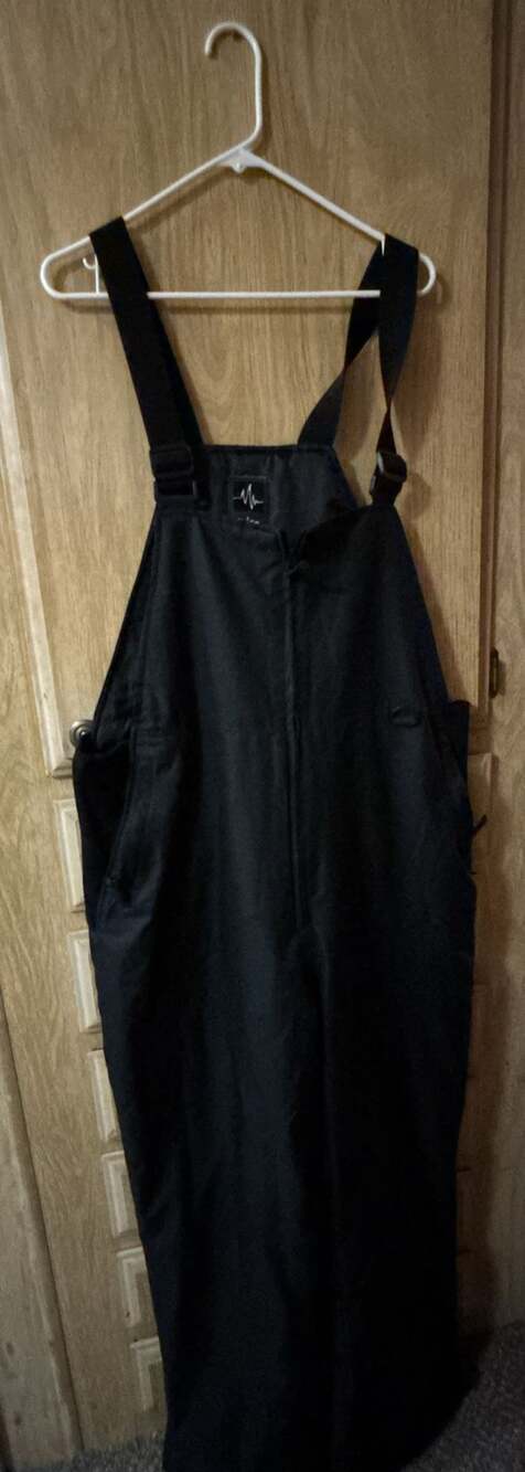 Pulse Black Ski Snow Bib Overalls Size Large